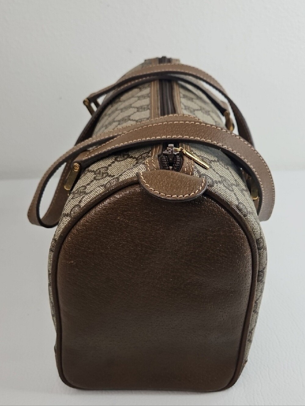 Authentic Gucci Monogram Supreme Classic Satchel Vintage Boston Handbag Purse - Picture 3 of 17